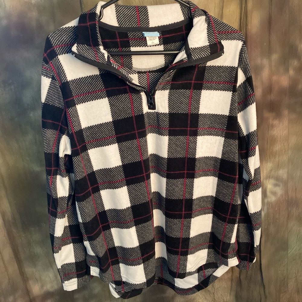 Plaid Ultrasoft quarter zip jacket size large